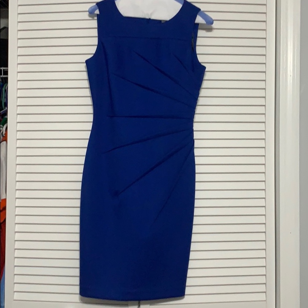 Royal Blue Calvin Klein Sunburst Dress